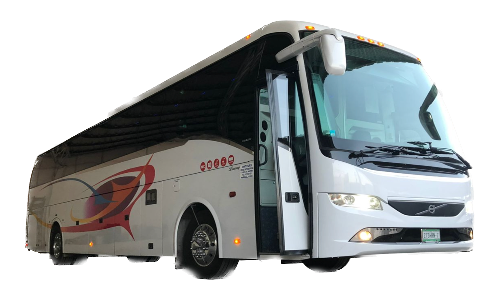 Autobús Volvo, unidad de la flotilla Rarámuri Tours